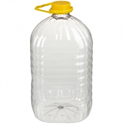 Бутылка ПЭТ 4л d=44 мм (прозрачная, квадратная) 42шт + крышка +ручка